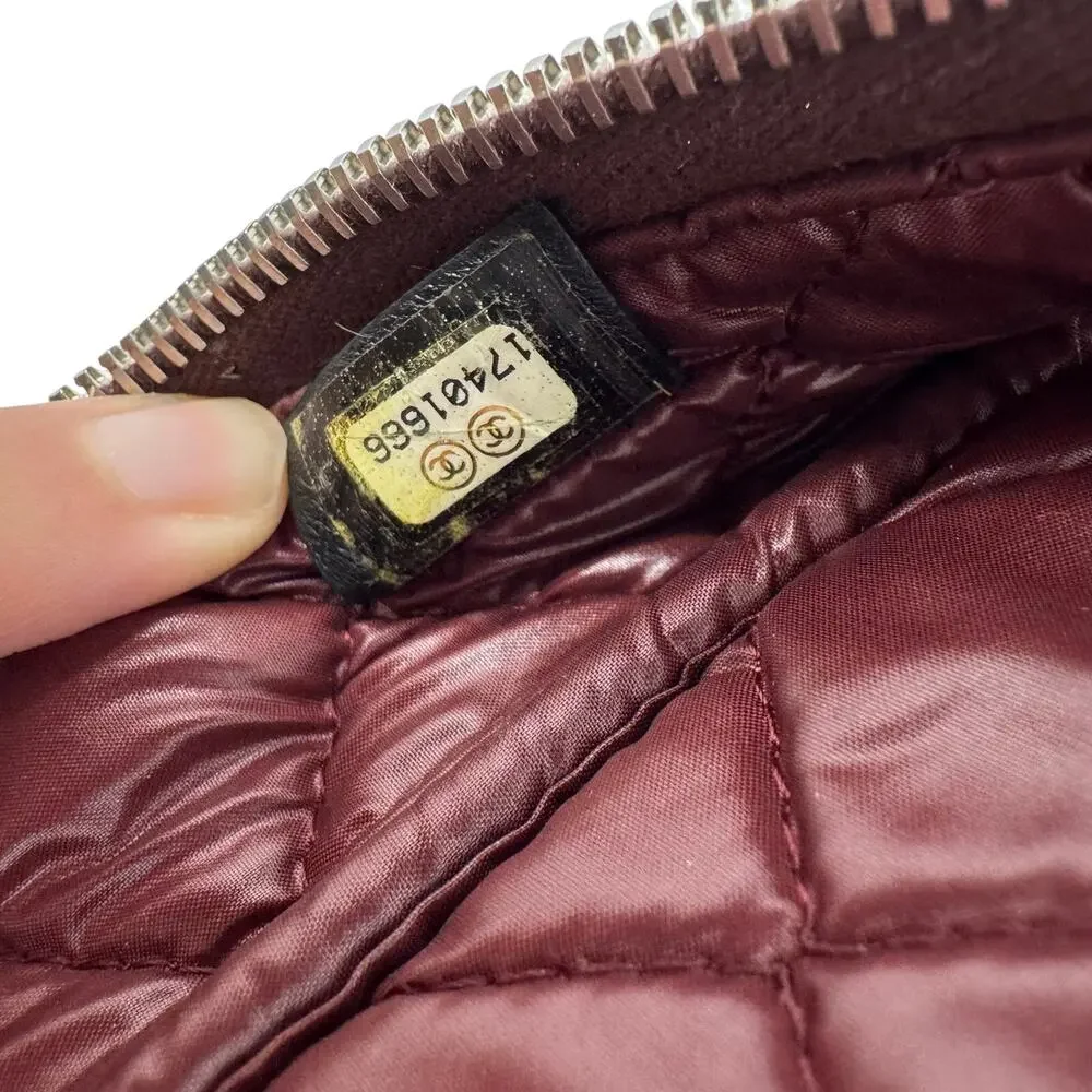 Chanel Quilted Nylon Laptop Case Black Burgundy Limited Edition 2012